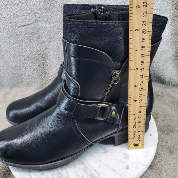 Clarks Shoes Womens Size 11 Black Leather Ankle Boots *Read* - Picture 4 of 7